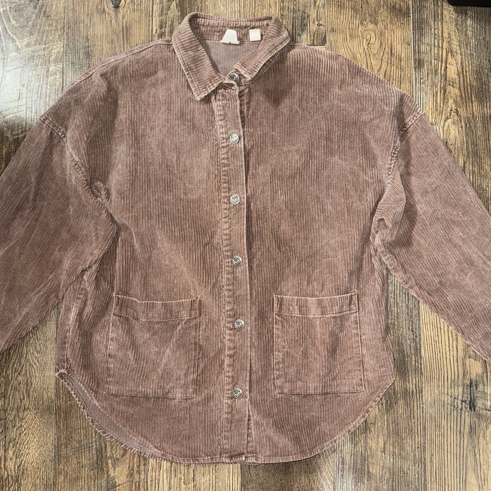 Women's Roxy Brown Corduroy Roxy Shirt Jacket Shacket - Size Small